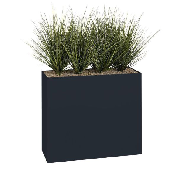 Jardinière métal sur roulettes hauteur 74 cm Graminées