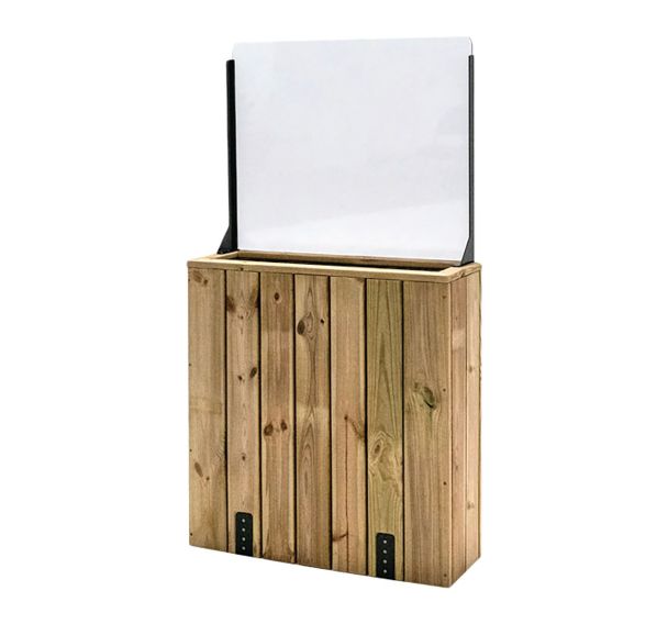 Jardinière à fixer au sol  longeur 75 cm avec pare vent
