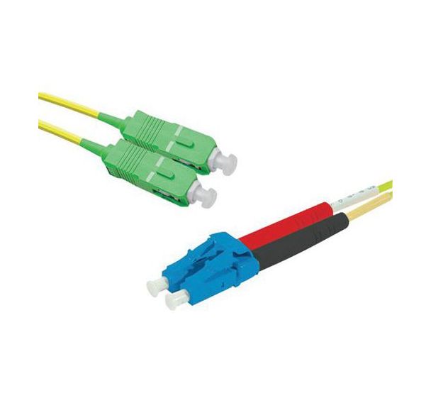 Jarretière duplex mono OS2 9/125 SC-APC/LC-UPC jaune - 1 m