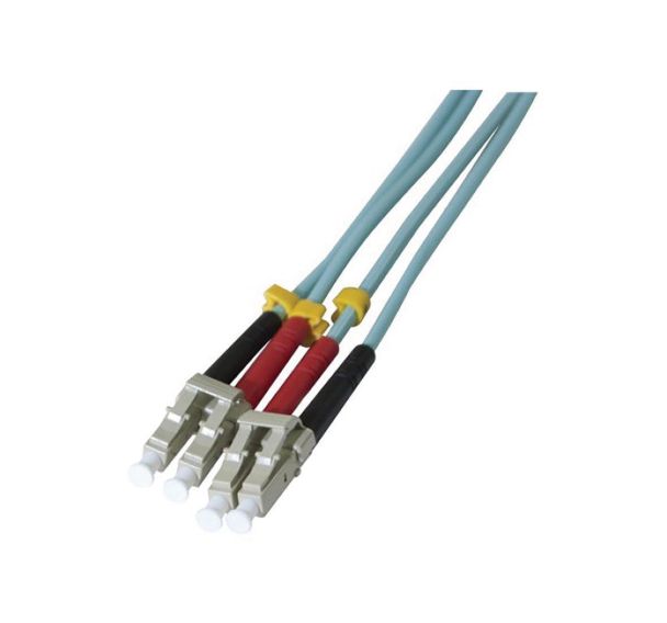 Jarretière optique duplex HD multi OM3 50 125 LC-UPC LC-UPC aqua
