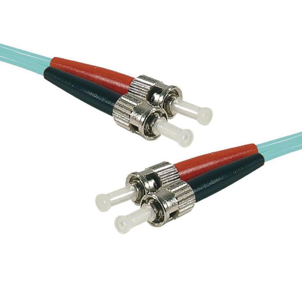 Jarretière optique duplex HD multi OM3 50 125 ST-UPC ST-UPC aqua