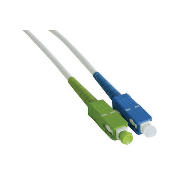 Jarretière simplex mono OS2 9/125 SC-APC/SC-UPC blanc -7,5 m