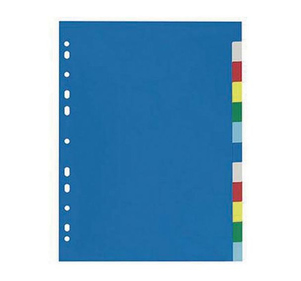 Jeu 12 intercalaires plastique A4 - 20/100e