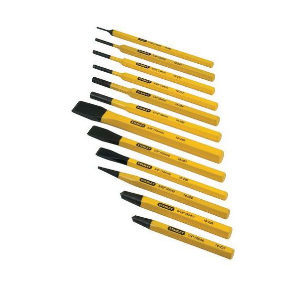 Jeu 12 outils de frappe (chasse-goupilles et burin à froid)