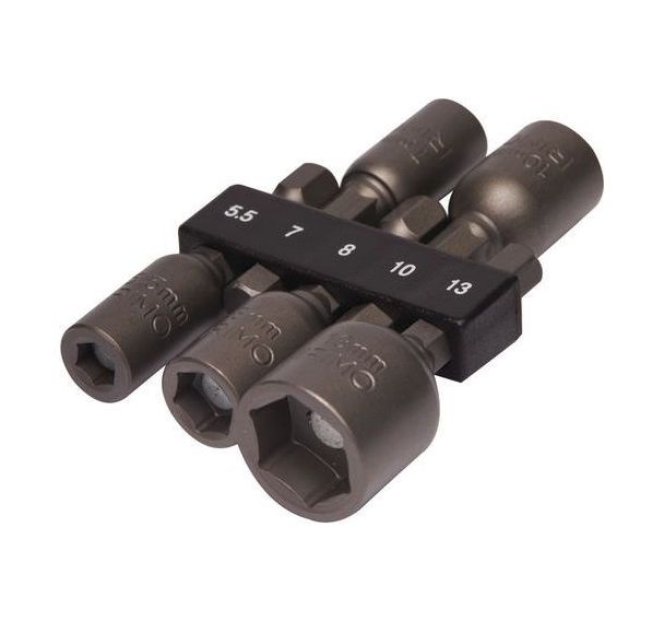 Jeu 5 clés à douilles magnétiques 1/4" 5,5-13mm
