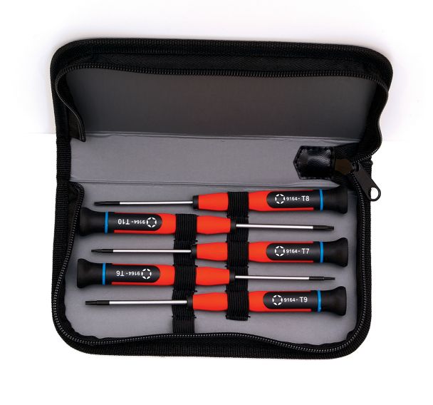 Jeu 5 tournevis précision torx en trousse