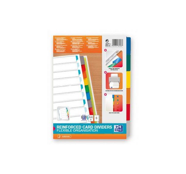 Jeu 6 intercalaires maxi carte 170g blanc 21 x 29.7 cm
