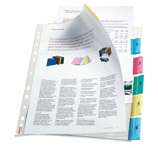 Jeu 6 pochettes intercalaires plastique format 21 x 29.7 cm