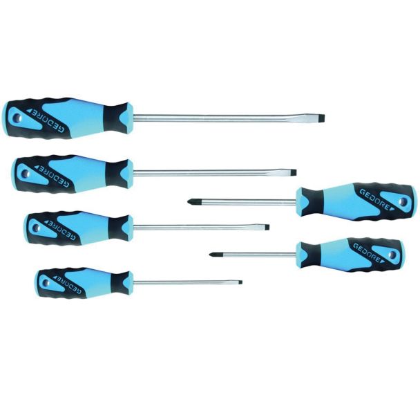 Jeu 6 tournevis fente et Pozidriv manche 3C 2150-2160PZ-06