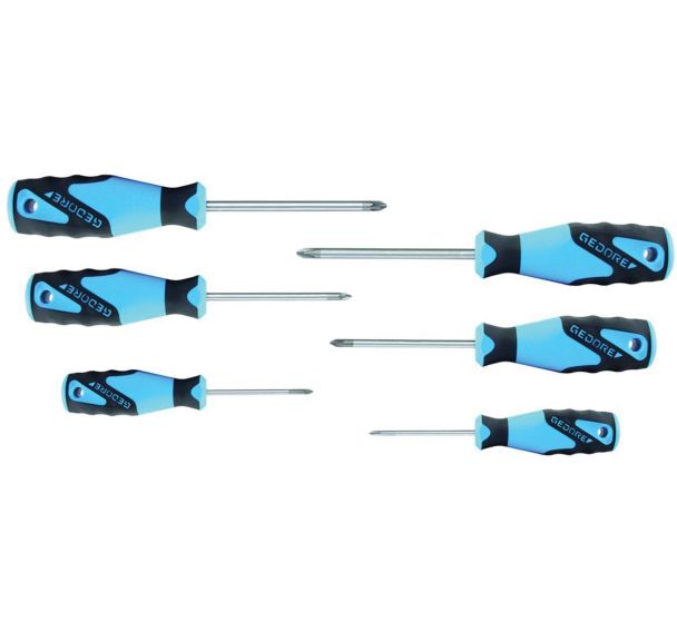 Jeu 6 tournevis fente et Pozidriv manche 3C 2160PHZ-06