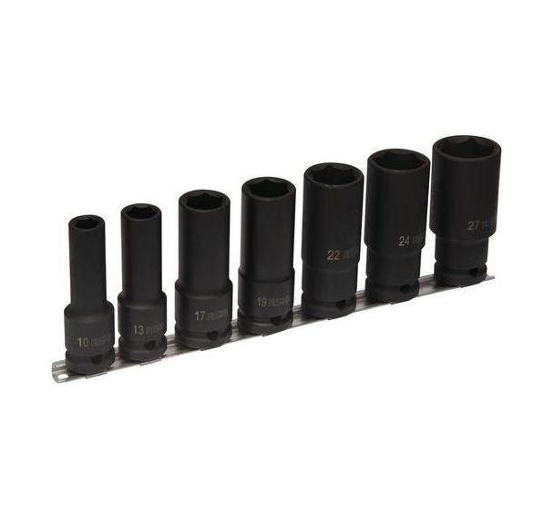 Jeu 7 douilles à choc longues 1/2"