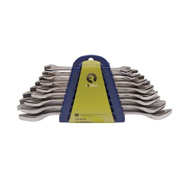 Jeu 8 clés à fourche doubles 6x7-20x22mm sur support