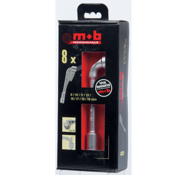 Jeu 8 clés à pipe débouch. 6x12 en coffret
