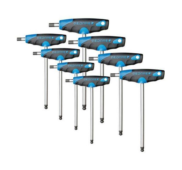 Jeu 8 tournevis poignée en T vis 6 pans DT2142-008