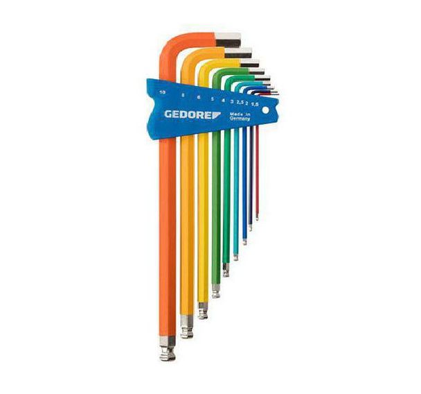 Jeu 9 clés mâles code couleur vis 6 pans - H42CKEL-09