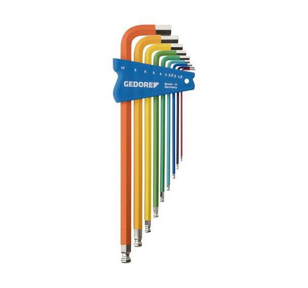 Jeu 9 clés mâles code couleur vis 6 pans - H42CKEL-09
