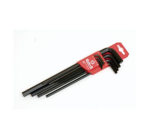 Jeu 9 clés mâles long. 6 pans crv 2,5 à 10mm