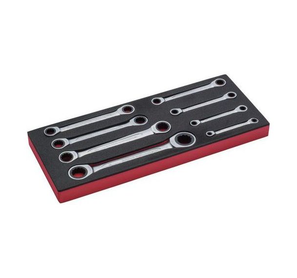 Jeu clés à cliquet module mousse 1/3 Fit&Go 8  pièces