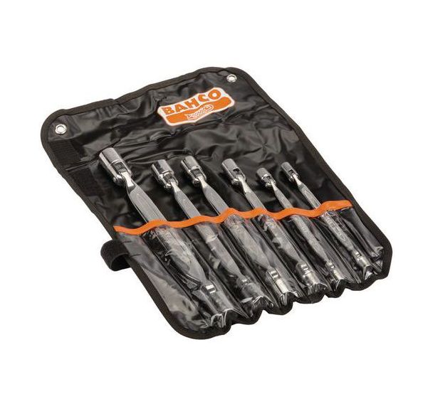 Jeu clés doubles tête articulée 6  pièces/trousse plastique