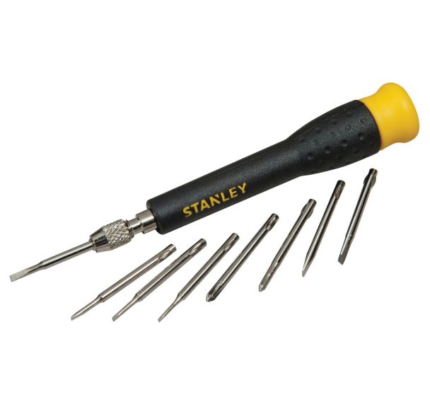 Jeu de 16 Micro tournevis multilames fente, PH, hex et torx - Stanley