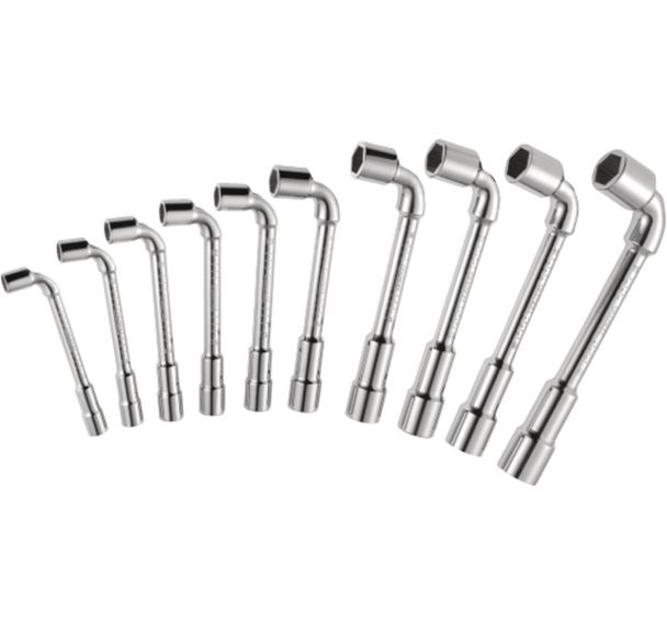 Jeu de 16 clés à pipe débouchées 12 pans x 6 pans