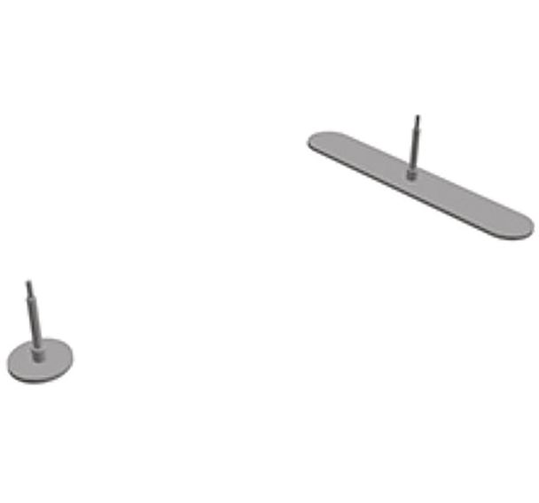 Jeu de 2 pieds fixes stabilisateur en pied rond Solange - Eol