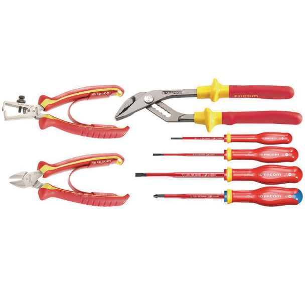 Jeu de 3 pinces + 4 tournevis isolés 1000V - Facom