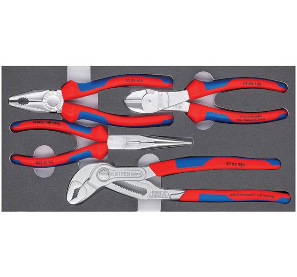 Jeu de 4 pinces ''Basic Chrom'' - 00 20 01 V17 - Knipex