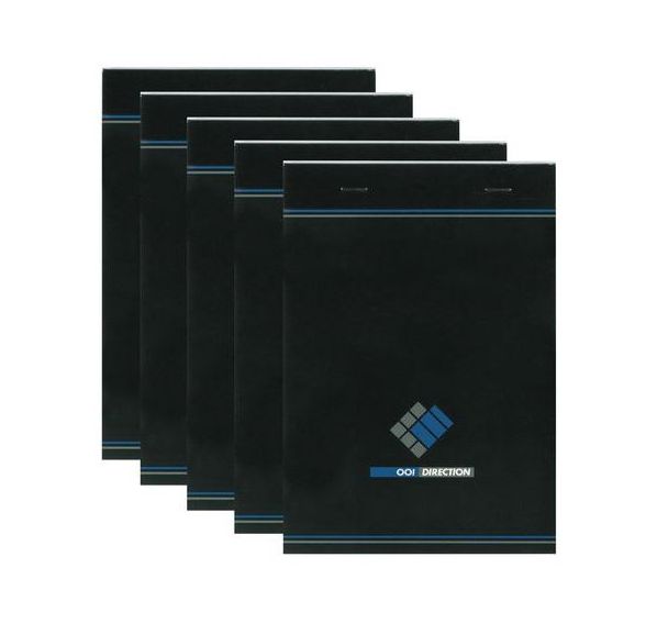 Jeu de 5 Blocs 001 Direction Agrafé A4 200p 70G Q5x5 assorti