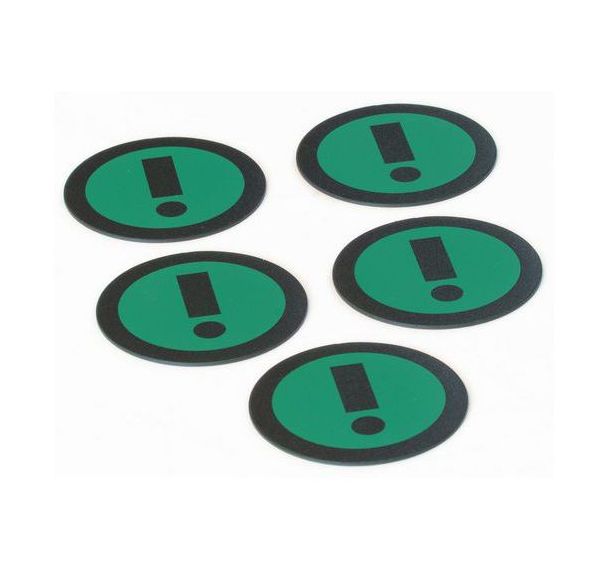 Jeu de 5 aimants verts avec icône Attention - Smit Visual