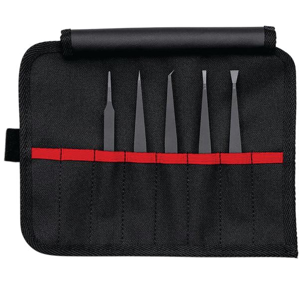 Jeu de 5 pinces brucelles en plastique ESD - Knipex