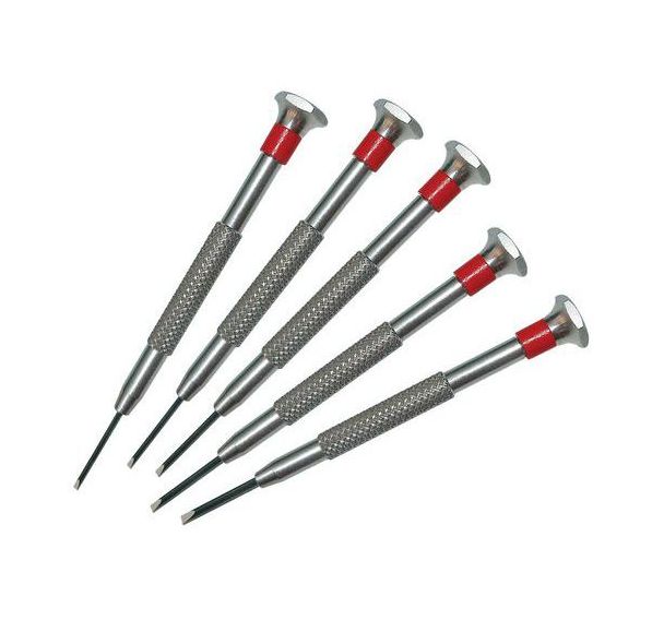 Jeu de 5 tournevis fente de précision horloger - Stanley