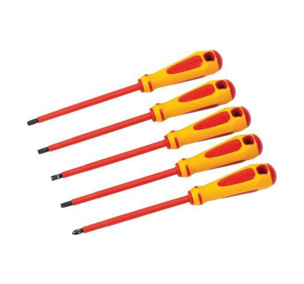 Jeu de 5 tournevis fente et phillips isoles 1000v