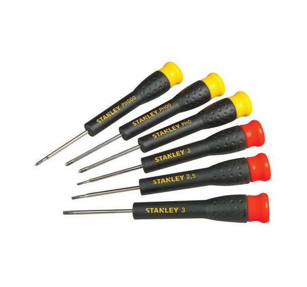 Jeu de 6 Micro tournevis fente et PH - Stanley