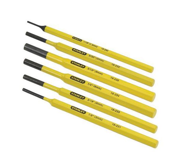 Jeu de 6 chasse-goupilles Stanley