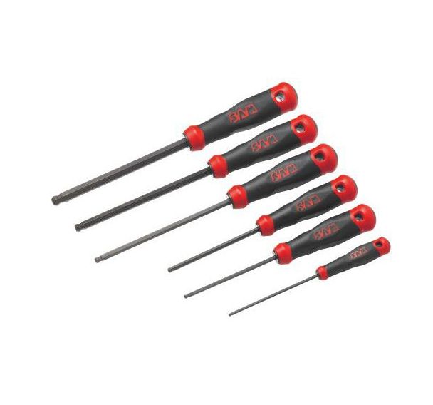 Jeu de 6 clés mâles droites emmanchées S1 à têtes sphériques