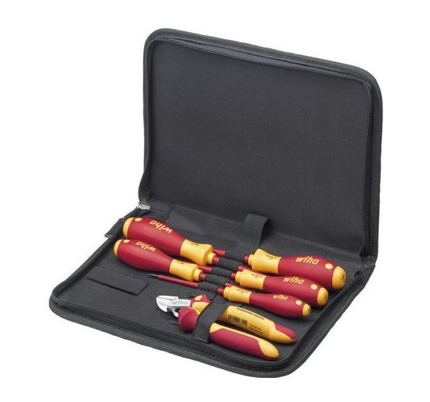 Jeu de 6 outils électricien en trousse