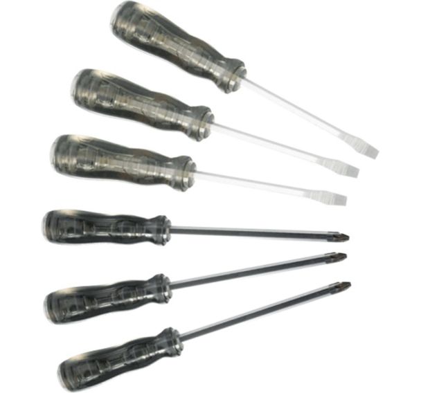 Jeu de 6 tournevis a frapper acetate fente et pozidriv