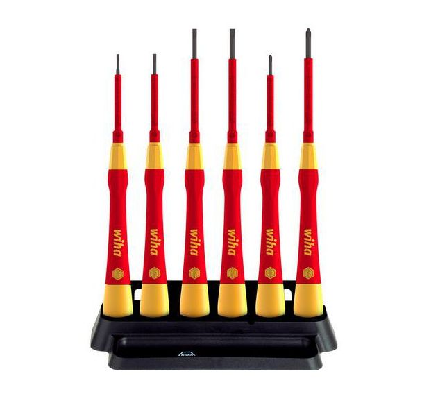 Jeu de 6 tournevis de précision PicoFinish electric fente, Phillips
