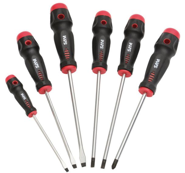 Jeu de 6 tournevis ta fente et pozidriv