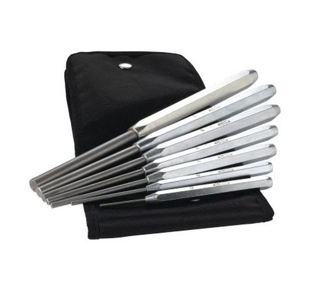 Jeu de 7 chasse-goupilles standard longs 2 3 4 5 6 8 10 mm