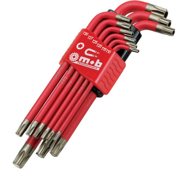 Jeu de 9 Clés mâles tamper torx avec aimant