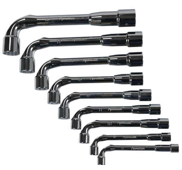 Jeu de 9 clés à pipe débouchées 6x12 pans - Manutan
