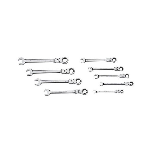 Jeu de 9 clés mixtes à cliquet articulees en mm_50-CTJ9
