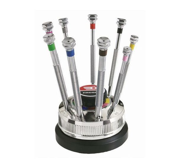 Jeu de 9 tournevis horloger pour vis à fente