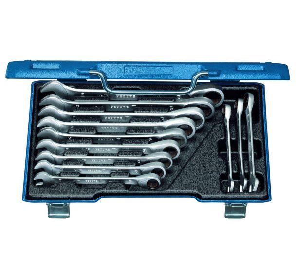 Jeu de clés à cliquet à anneau 12 pcs. 8-19 mm