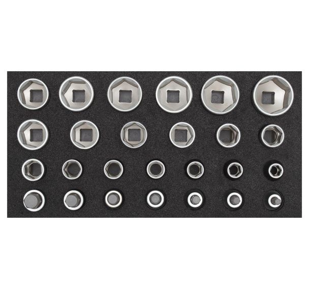 Jeu de clés à douille 1/2 2/6 CT module 26 pcs