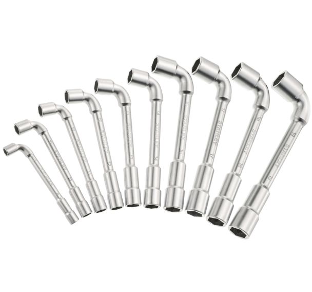 Jeu de clés à pipe débouchées - 6 x 12 pans - Capacite : 8 à 19 mm