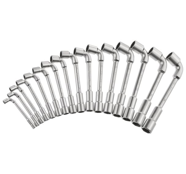 Jeu de clés à pipe débouchées - 6 x 12 pans - Capacite : 8 à 24 mm