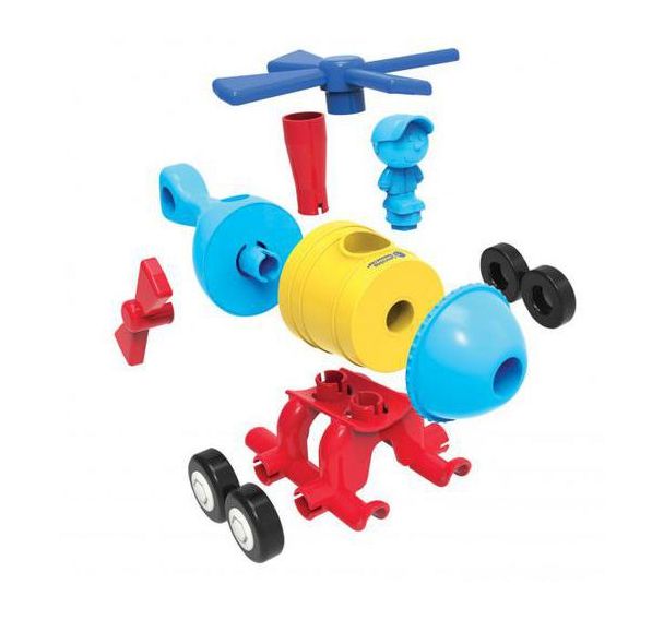 Jeu de construction fusée train hélicoptère